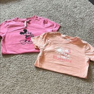 Disney with Janie and Jack Kids Pink and Peach Mickey Mouse T-Shirts